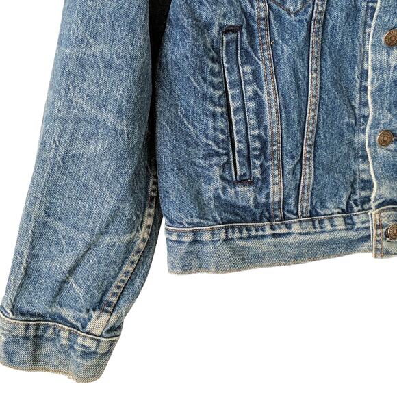 Levi's Vintage Denim Jacket 80s Trucker Stone Made in USA 100% Cotton Coat 42 - Picture 7 of 11